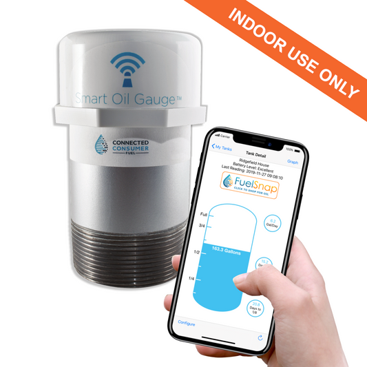 Smart Oil Gauge with hand holding iphone